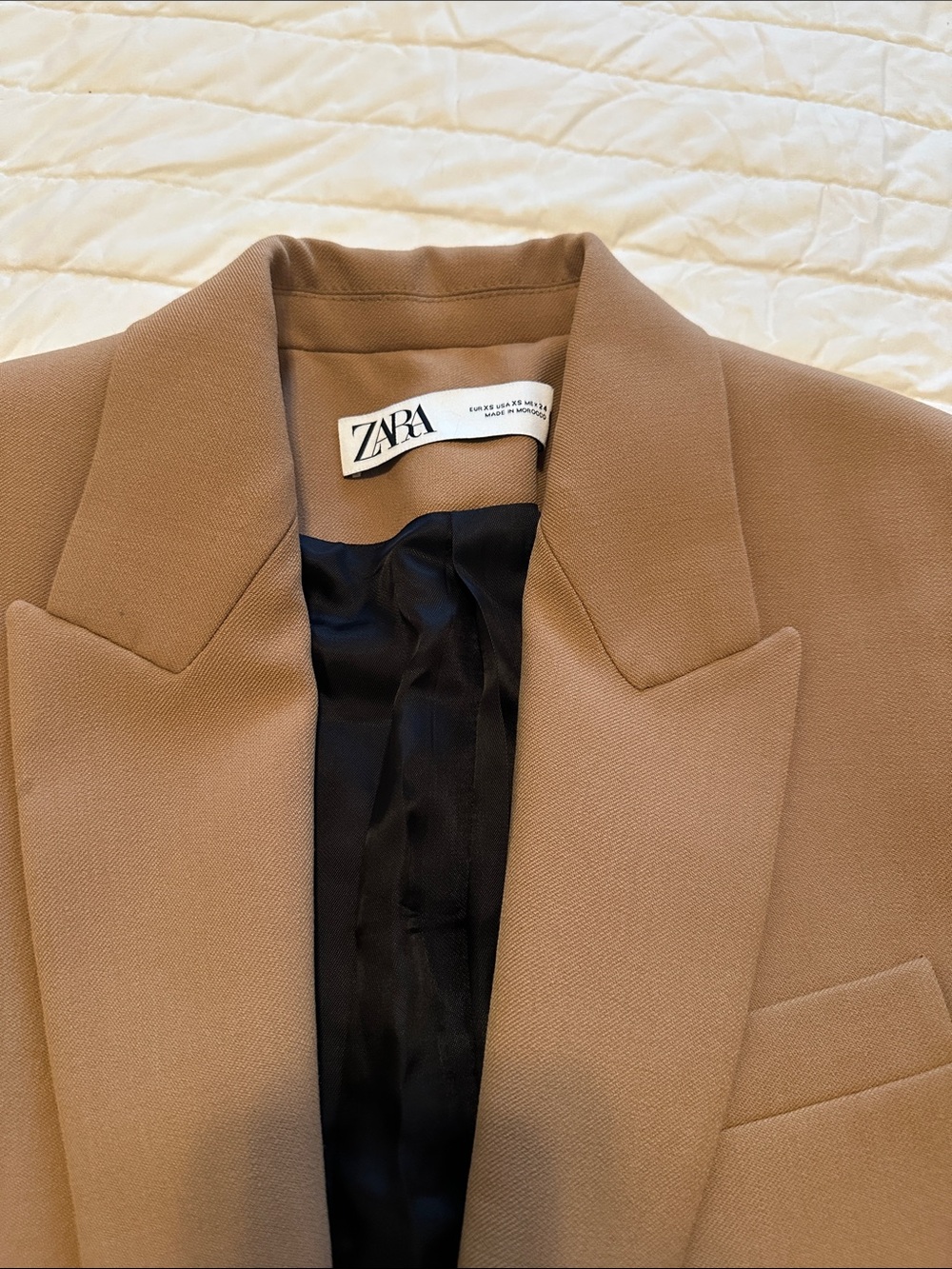 ZARA Camel Brown Single-Button Blazer - Picture 5 of 7